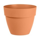 Ghiveci Rotunde din Plastic Teracota cu Sistem de Scurgere, CMCLASS