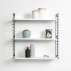 Tomado Adriaan Dekker - Sistem rafturi modular, etajere perete, metal, alb/negru, 70x68x21cm (3 rafturi + 2 suporti)