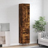 VidaXL Dulap &icirc;nalt, stejar fumuriu, 34,5x34x180 cm, lemn prelucrat