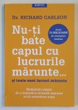NU - TI BATE CAPUL CU LUCRURILE MARUNTE ... SI TOATE SUNT LUCRURI MARUNTE , MODALITATI SIMPLE DE A IMPIEDICA LUCRURILE MARUNTE SA ITI CONTROLEZE VIATA