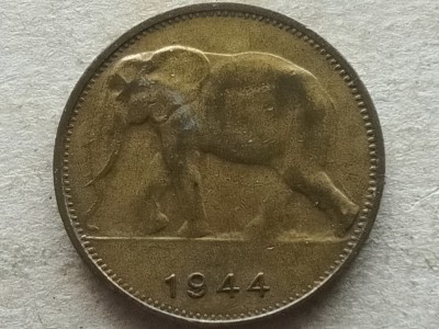 CONGO BELGIAN-1 FRANC 1944 foto