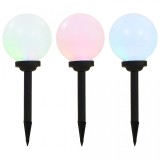 Cumpara ieftin VidaXL Lămpi solare de exterior cu LED, 3 buc, 20 cm, RGB, sferic