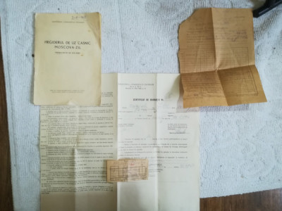 1968, Lot 4 documente Frigiderul de uz casnic Moscova - Zil, comunism foto
