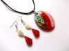 Set cu sidef paua sidef alb si coral rosu 46734