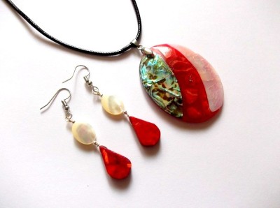 set cu sidef paua sidef alb si coral rosu 46734 foto