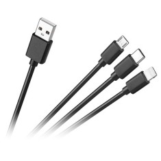 CABLU USB 3 IN 1 MICRO / C / LIGHTNING 1.2M C foto