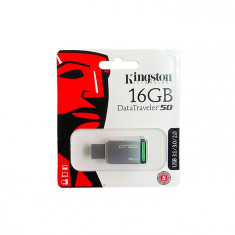 Memory stick USB 3.1 Gen 1 Kingston DataTraveler DT50 16 GB metalic, fara capac foto