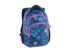 Rucsac pentru scoala cu 5 compartimente,model Teens Blue Stars,43x28x22 cm