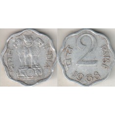 India 1968 - 2 paise, circulata