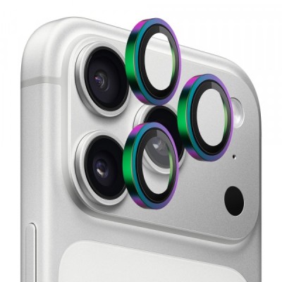 Folie de protectie Camera Spate Blueo Metal Frame pentru Apple iPhone 17 Pro Max / 17 Pro, Sticla Securizata, Multicolor foto