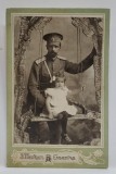 ODESSA , OFITER DIN ARMATA RUSA , CU FETITA , IN STUDIO, FOTOGRAFIE CABINET , INCEPUTUL SEC. XX