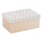 Cutie Decorativă, Model Dungi și Buline, Alb și Auriu, Capacitate 4.032L, Dimensiuni 24x16x10.5cm