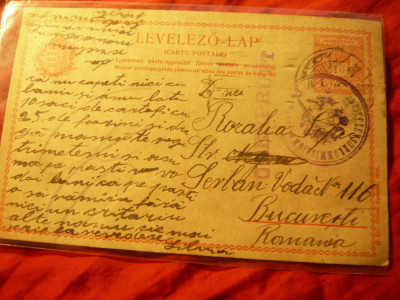 Carte Postala Militara Austro Ungara1918 circ. la Bucuresti , cu cenzura milit. foto