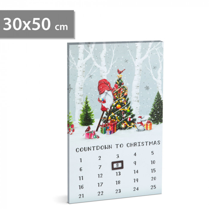 Calendar LED &ndash; 2 x AA, 30 x 50 cm