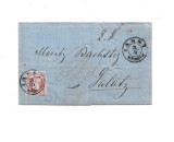Romania 1869 Scrisoare cu timbru 18 bani Iassy Galati, Stampilat