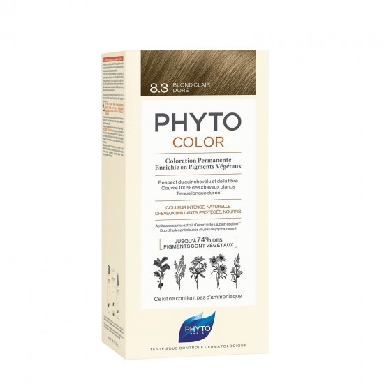 PHYTO Phytocolor Vopsea Permanentă 8.3 Blond Auriu Deschis 50ml