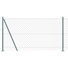 vidaXL &Icirc;mprejmuire din plasă cu st&acirc;lpi Verde 1.2 x 10 m Oțel 3351238
