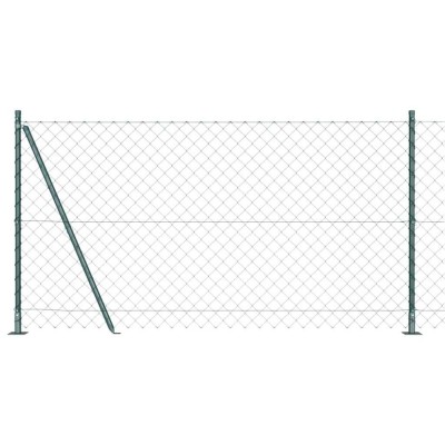 vidaXL &amp;Icirc;mprejmuire din plasă cu st&amp;acirc;lpi Verde 1.2 x 10 m Oțel 3351238 foto