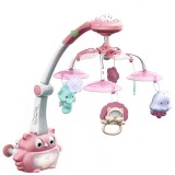 Carusel muzical cu proiector si telecomanda Dream World Roz, Oem