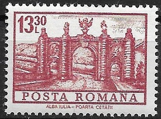 C1395 - Romania 1972 - Poarta Alba Iulia lei 13.30 neuzat,perfecta stare foto