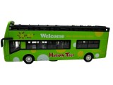 Autobuz turistic etajat verde Holiday Tour cu lumini sunete si usi mobile