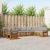 vidaXL Seturi de canapele cu pernă 10 pcs Gri natural și deschis 3375561