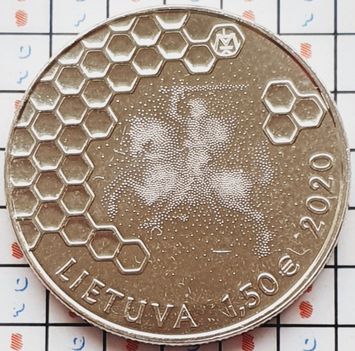 1083 Lituania 1&frac12; Euro 2020 Tree Beekeeping km 255 UNC