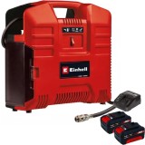 Einhell TE-AC 36/8 Li OF Set PXC + Twinpack + 4514095 - Compresor aer 8 bar + Set 2 acumulatori si incarcator Li-Ion 18 V 4 Ah