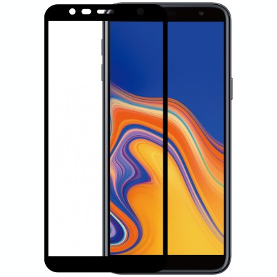 Folie Protectie Ecran WZK pentru Samsung J4 Plus (2018) J415, Sticla securizata, Full Face, Full Glue, Neagra foto