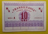 Tichet Navrom motonava Transilvania filigran RPR , 10 lei seria A 0018642, stare bună