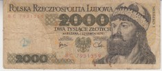 B11 9 - Bancnota foarte veche - Polonia - 2000 zloti - 1979