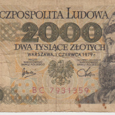 M1 - Bancnota foarte veche - Polonia - 2000 zloti - 1979