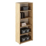 Cumpara ieftin Biblioteca mdf natur stejar artisan alb Rioma 75x38x182.6 cm