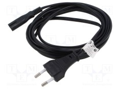 Cablu CEE 7/16 (C) mufă IEC C7 mamă 3m negru 2,5A LANBERG
