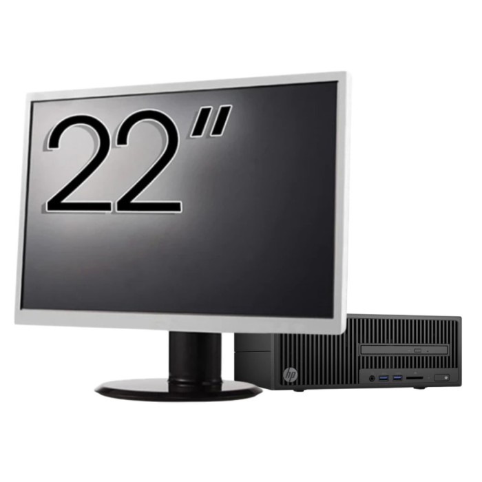 Pachet Calculator Second Hand HP 280 G2 SFF, Intel Core i3-6100 3.70GHz, 8GB DDR4, 500GB HDD, DVD-ROM + Monitor 22&amp;quot; NewTechnology Media