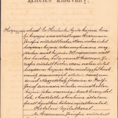 HST A909 Act notarial 1903 Chișineu-Criș județul Arad