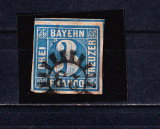 TSV$ - BAYERN, 1850 MICHEL 2II, 3 KREUZER, STAMPILAT