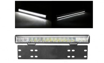 LEDBAR 38CM 55W cu DRL-ALB si suport numar foto