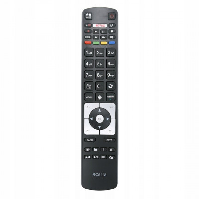 Telecomanda pentru TV Telefunken, JVC, Vestel, Orion RC5118, x-remote, Universal, Netflix, YouTube, Negru foto