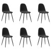 Scaune de sufragerie, 6 buc, negru, catifea