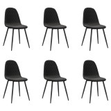 Cumpara ieftin Scaune de sufragerie, 6 buc, negru, catifea