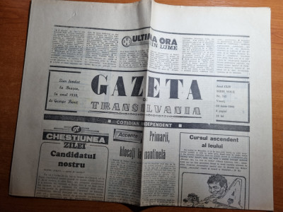 ziarul gazeta de transilvania 12 iunie 1992 foto