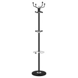 Cumpara ieftin Cuier cu suport umbrela, negru 180 cm fier vopsit electrostatic