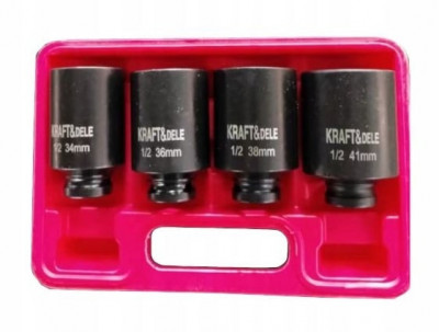 Set trusa chei tubulare impact 34-41mm bihexagonale 12 colturi 4 piese intarite pistol impact (KD11754) foto