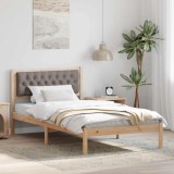 vidaXL Cadru de pat Gri taupe 100 x 200 cm Lemn de pin masiv 878212