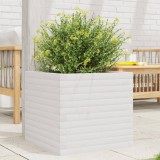 Cumpara ieftin Jardinieră de grădină, alb, 50x50x45,5 cm, lemn masiv de pin