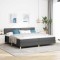 vidaXL Pat boxspring cu saltea Gri &icirc;nchis 200 x 200 cm țesătură 3338945