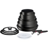 Set 13 piese TEFAL Ingenio Unlimited L7639002, maner detasabil, invelis antiaderent Titan, inductie, negru