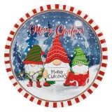 Set Farfurii Carton, GNOMES, 10 Buc, 23 cm, Multicolor, Tematică Crăciun, Oem