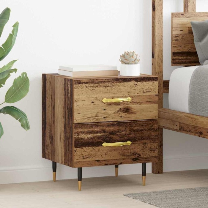 vidaXL Dulap de noapte Lemn vechi 40 x 35 x 47.5 cm Lemn compozit 881977